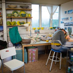Sara Moorhouse in her studio 2016